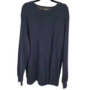 RealTree Navy Blue Athletic Waffle Knit Mens Long Sleeve Winter Top 2XL 50/52
